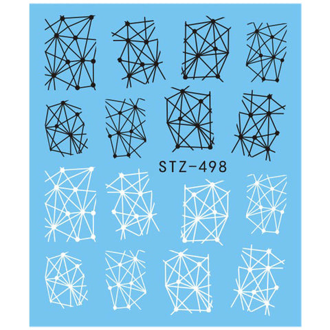 Image of 1 Sheet Black Necklace Jewelry Design Water Transfer Sticker Nail Art