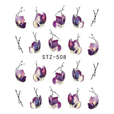 Image of 1 Sheet Black Necklace Jewelry Design Water Transfer Sticker Nail Art