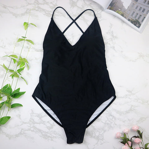 Image of BeachShiny women Swimwear Sexy high cut one piece swimsuit Backless swim suit
