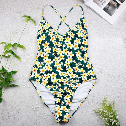 Image of BeachShiny women Swimwear Sexy high cut one piece swimsuit Backless swim suit