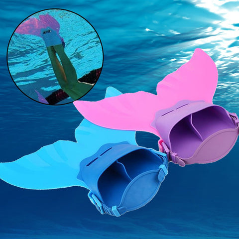 Image of Forfar 1 pair Adult Kids Children Swimming Fins Training Flipper Mermaid Swim Fin Swimming