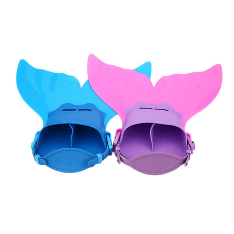 Image of Forfar 1 pair Adult Kids Children Swimming Fins Training Flipper Mermaid Swim Fin Swimming