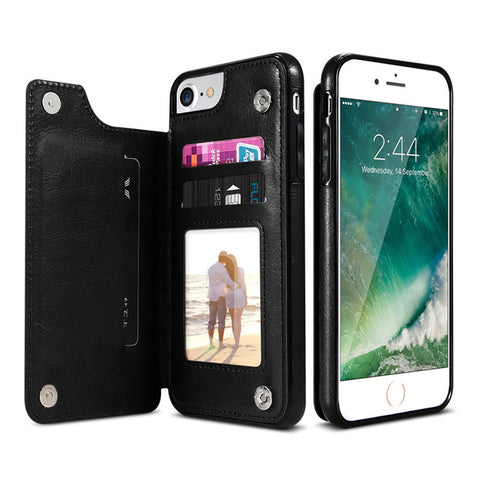 Image of Retro PU Leather Case For iPhone