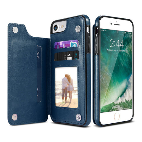 Image of Retro PU Leather Case For iPhone