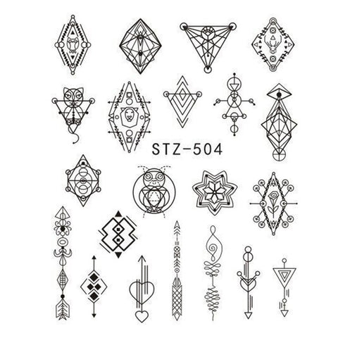 Image of 1 Sheet Black Necklace Jewelry Design Water Transfer Sticker Nail Art