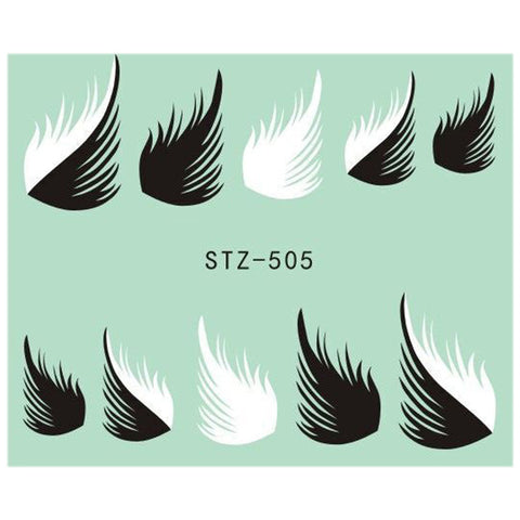 Image of 1 Sheet Black Necklace Jewelry Design Water Transfer Sticker Nail Art
