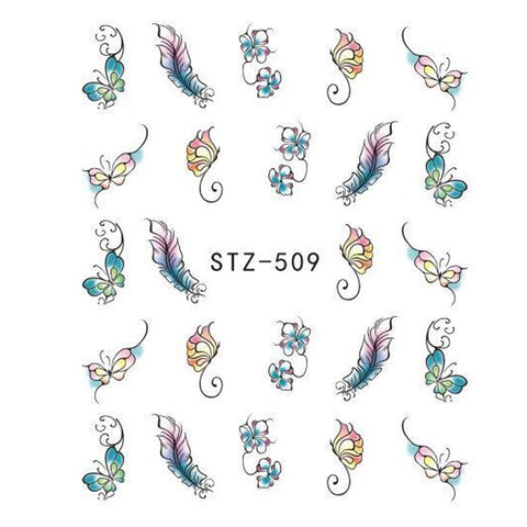 Image of 1 Sheet Black Necklace Jewelry Design Water Transfer Sticker Nail Art