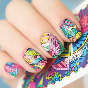 44pcs/lot Flowers Nail Art Sticker Decorations Manicure Tips Full Cover Wraps Nail