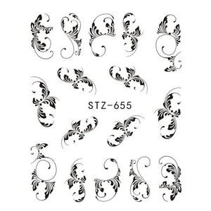 1 Sheet Black Necklace Jewelry Design Water Transfer Sticker Nail Art