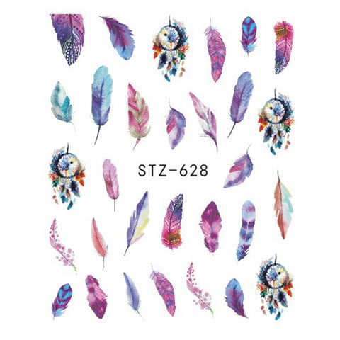 Image of 1 Sheet Black Necklace Jewelry Design Water Transfer Sticker Nail Art