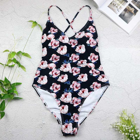 Image of BeachShiny women Swimwear Sexy high cut one piece swimsuit Backless swim suit