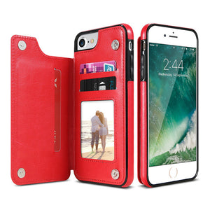 Retro PU Leather Case For iPhone